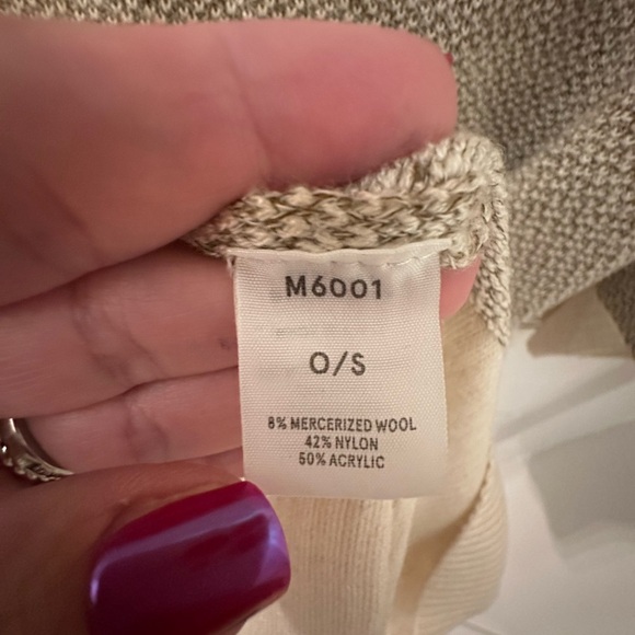 KERISMA OS Tan-cream quiet luxury oversized woman short sleeve wool sweater - Picture 6 of 11